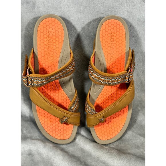 BareTraps Womens sandals 10M brown cushion shoes small wedge - Picture 8 of 16